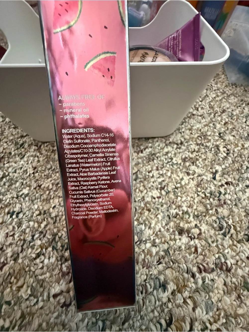 purlisse Watermelon + Charcoal Purifying Cleanser - Pink and Green Accents